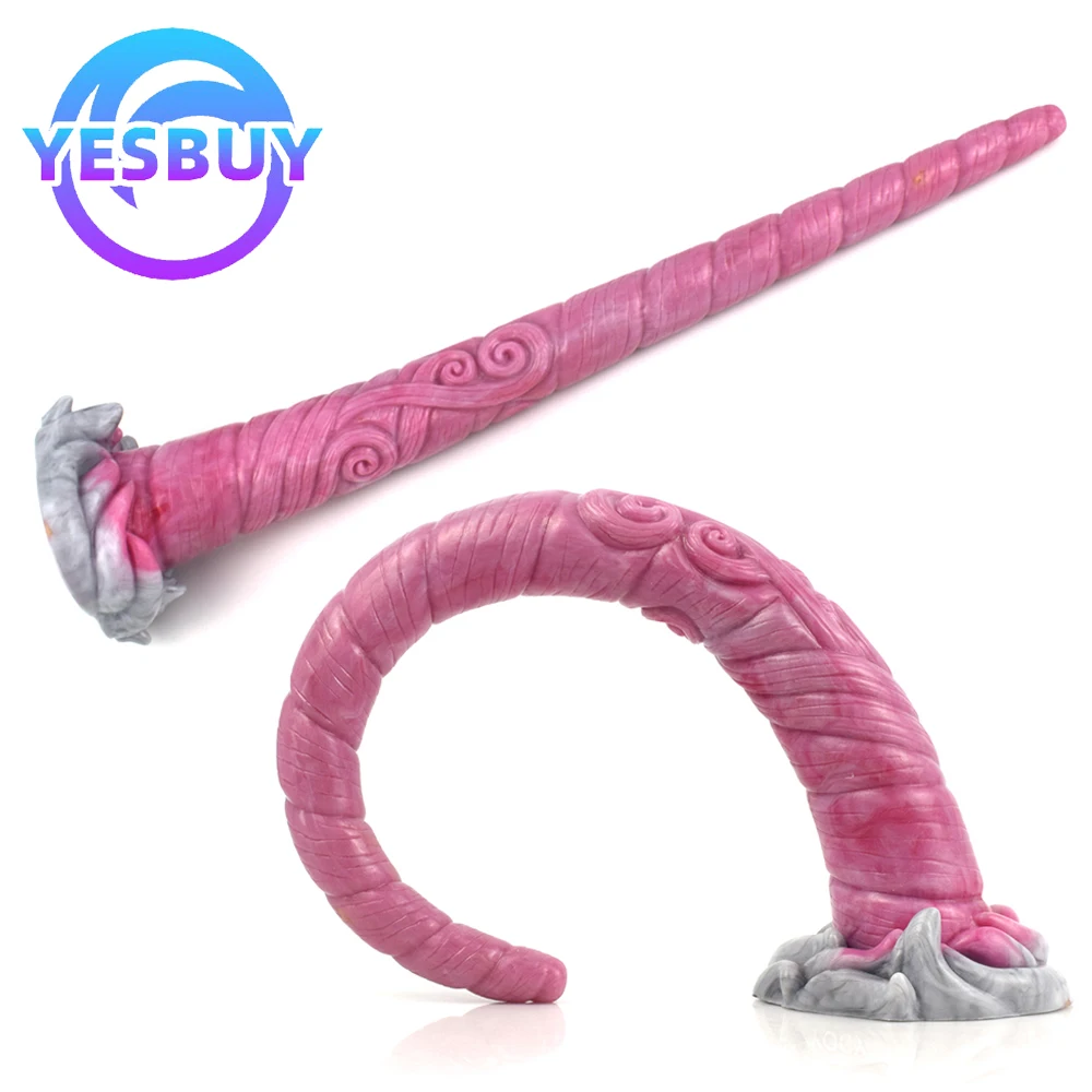 YESBUY-consolador súper largo de silicona para pene de unicornio, pulg a tope para hombre y mujer, estimulador del punto G de próstata, masturbador, juguete, tienda Sexy