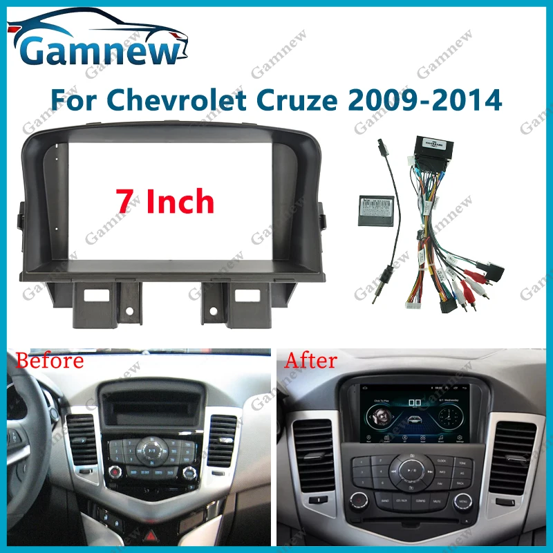 7 Inch Car Frame Fascia Adapter Canbus Box Decoder For Chevrolet Cruze 2009-2014 Android Radio Dash Fitting Panel Kit