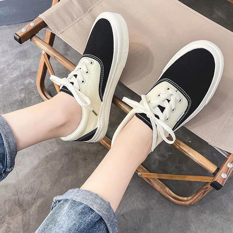 2026Spring/Summer New Style Korean Color-Plaid Canvas Shoes - Fashionable,Stylish,Small-Scale Casual Couple's Sneakers for Girls