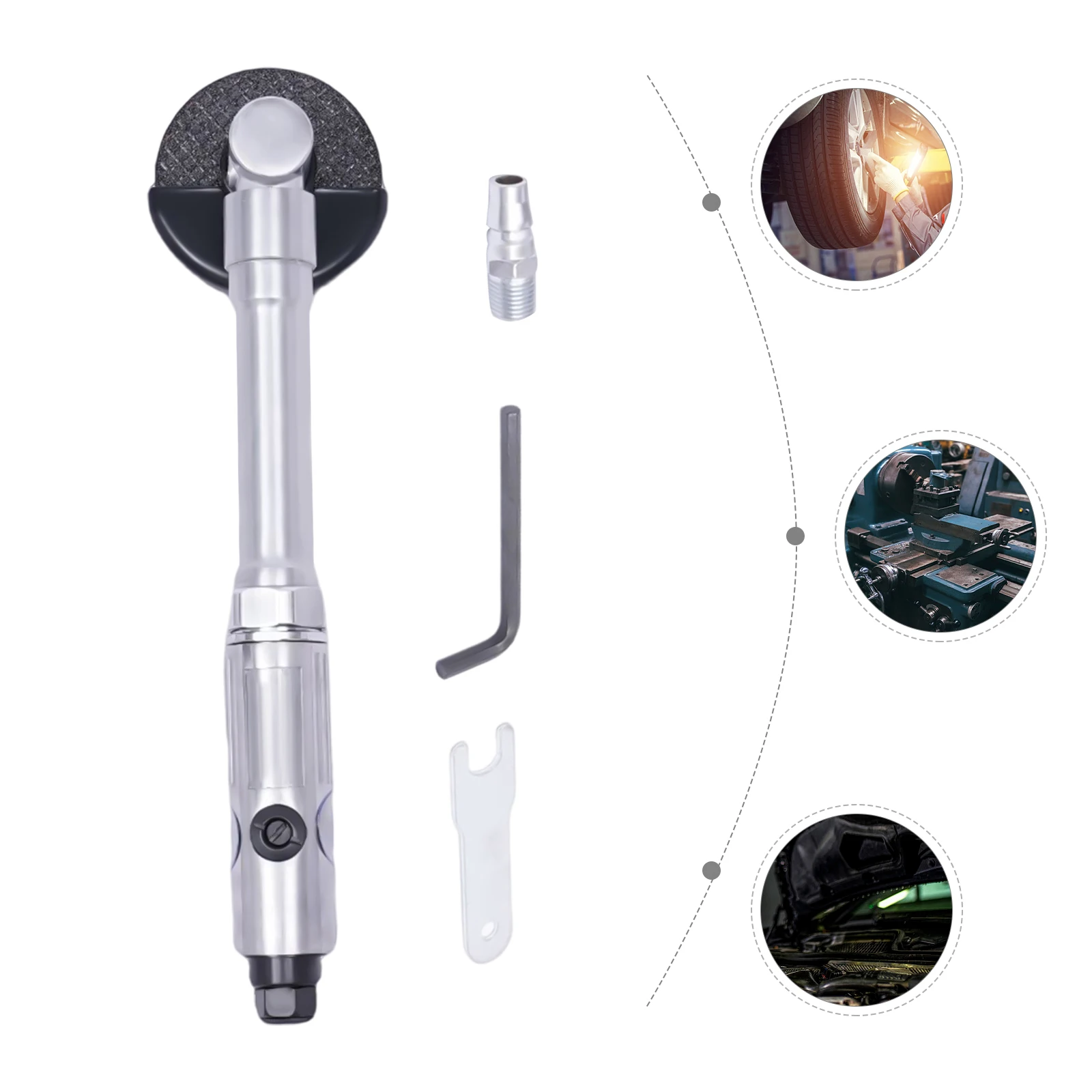 Pneumatic Angle Grinder, Air Angle Grinder 3 Inch, 18000RPM Pneumatic Grinder, Long Handle for Tight Spaces, 90PSI 4.0CFM, 1/4'' Inlet, for Auto/Hardware Repair