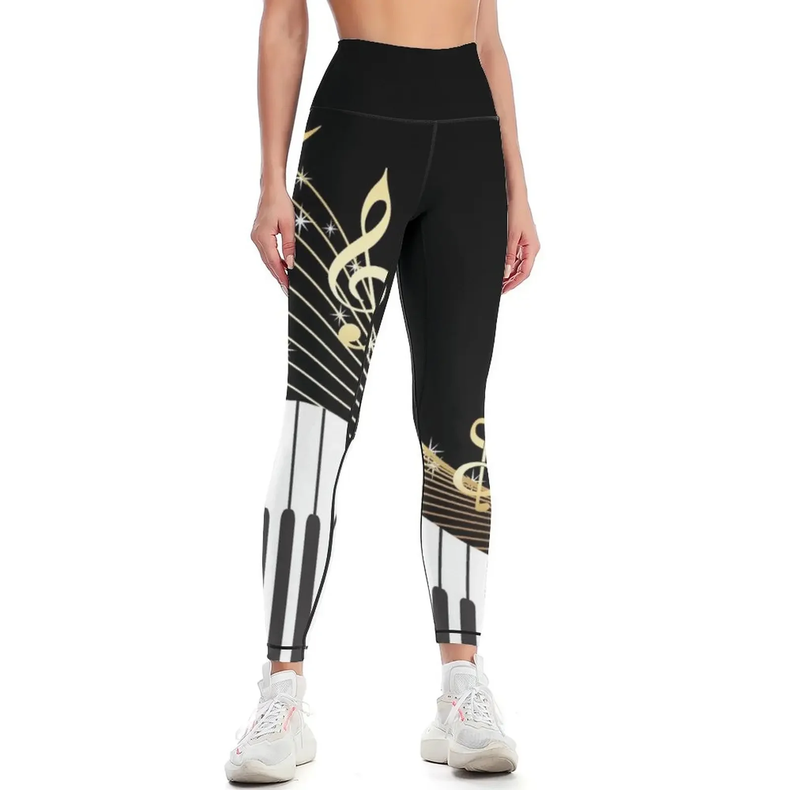 Ivory Keys Piano Music Leggings workout shorts sports for gym fitness set gym Women's sports pants Womens Leggings