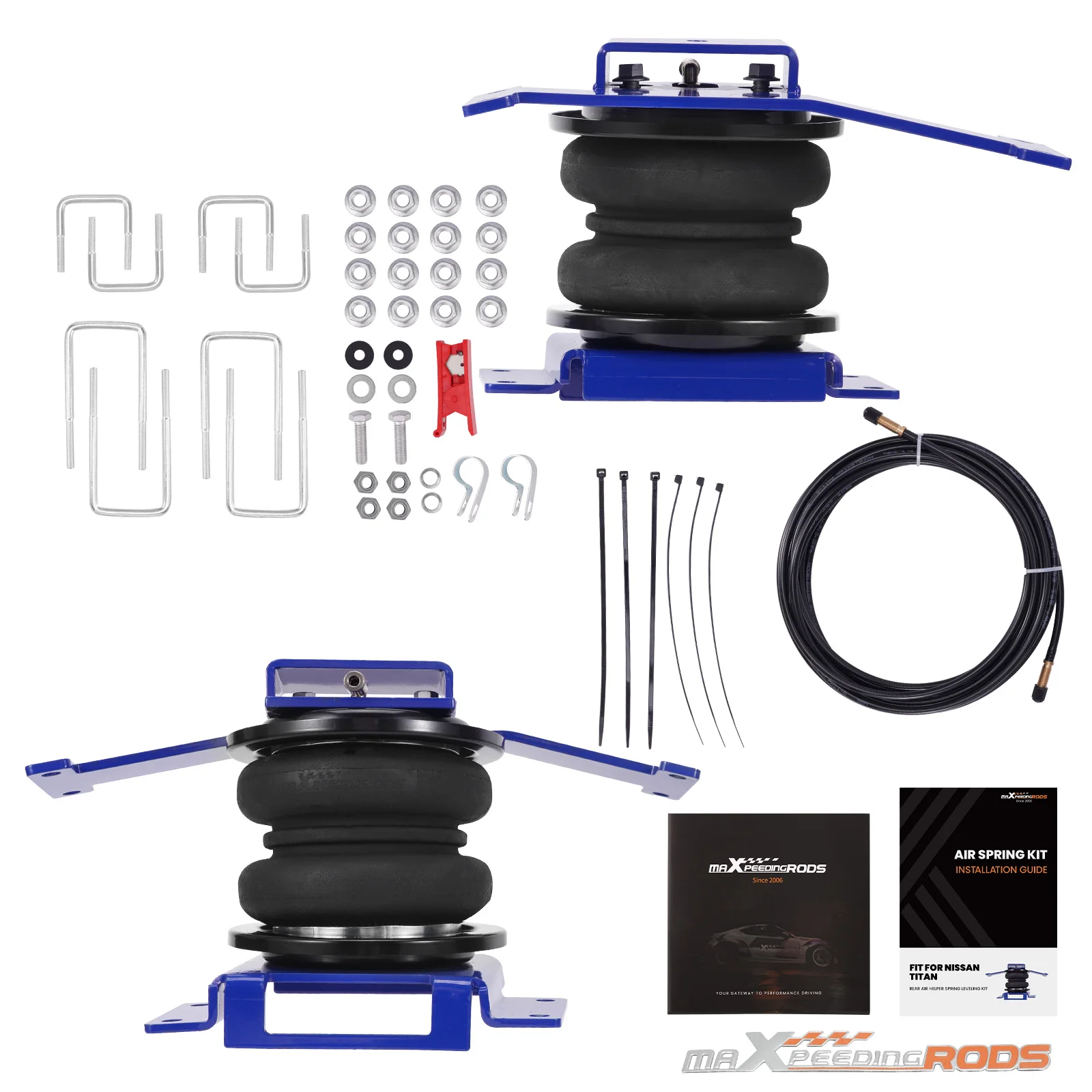 

Rear Air Spring Bags Kit Air lines For Nissan Titan 5.6L 5552CC V8 2017-2024