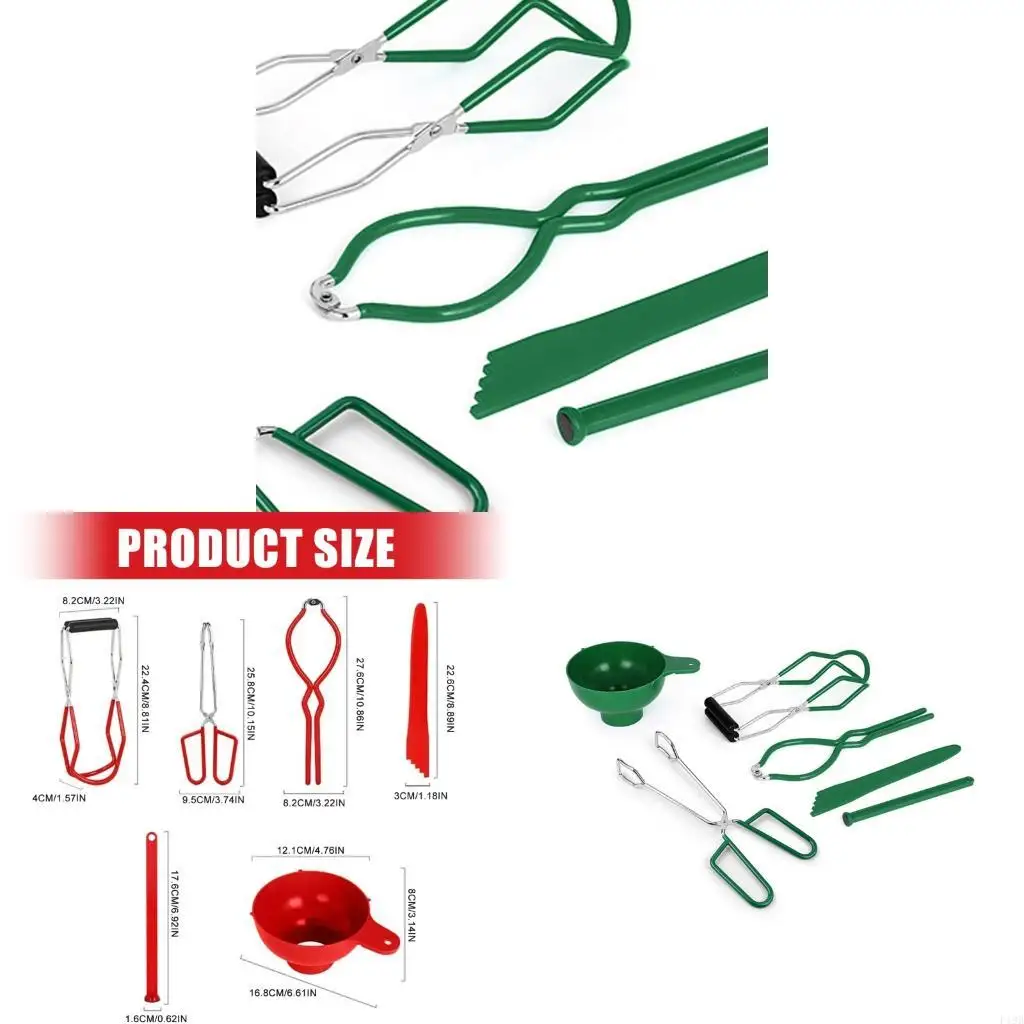 F19B Complete Canning Accessory Set 6PCS Jar Gripper Lid Lifter Bubble Tool Heatproof Design For Preserving Jams Sauces