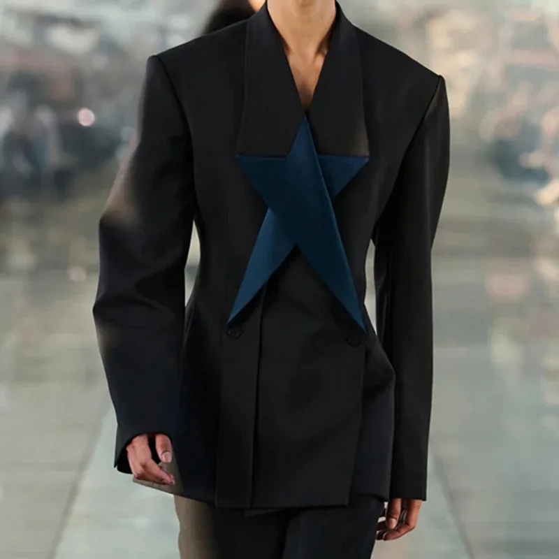 HKSH Autunno Nuove Donne Alla Moda Giacca Patchwork Contrasto di Colore Personalizzato High Street Elegante Casual Office Lady Ins Cappotto HK9955