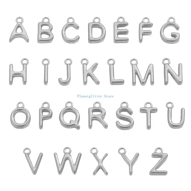 652B Premium Vacuum Plated Letter Charms 26PCs Miniature Letter Pendants For DIY Individualized Jewelry Accessories