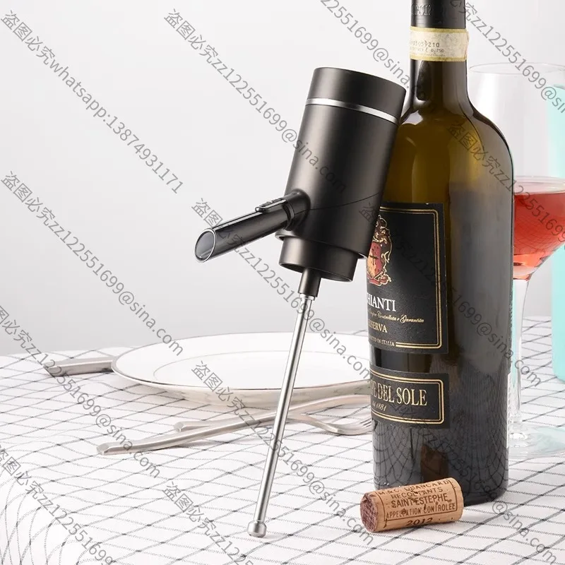 Suitable for Wine Electric Quick Decanter, Rechargeable RedWine WineDispenser Decanter Stainless SteelWine Inlet Pipe