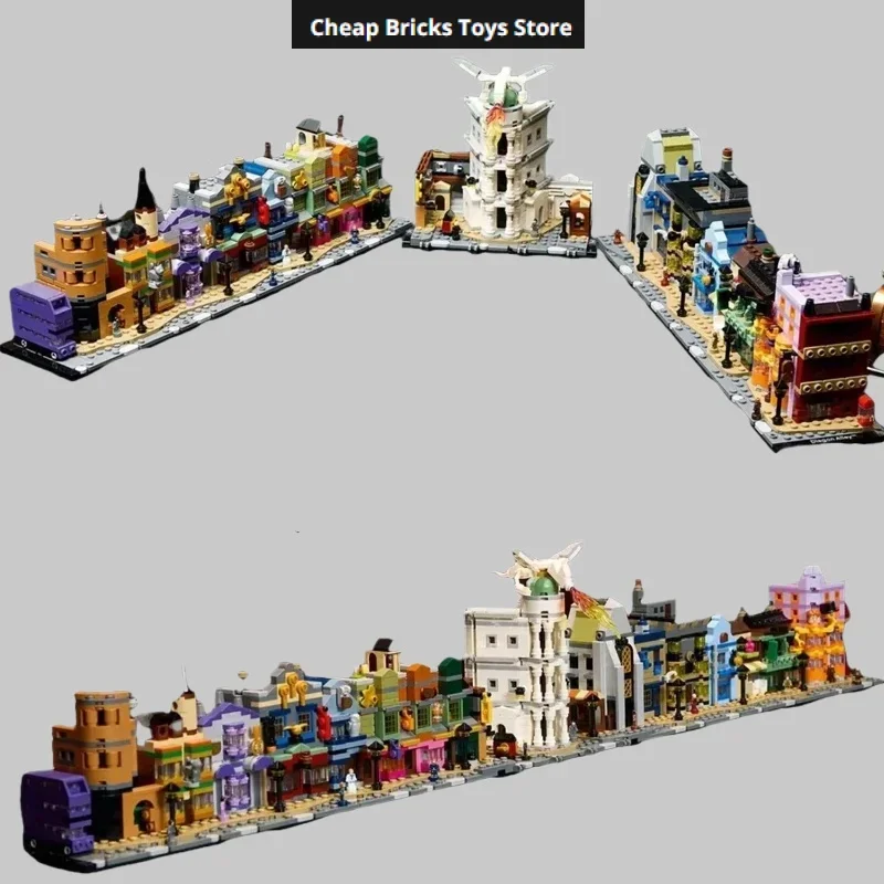 hot Diagon Alley Bricks Building Blocks Compatible 2750pcs Magic Commercial Street Model Birthday Gifts for Adults Toys - view 2