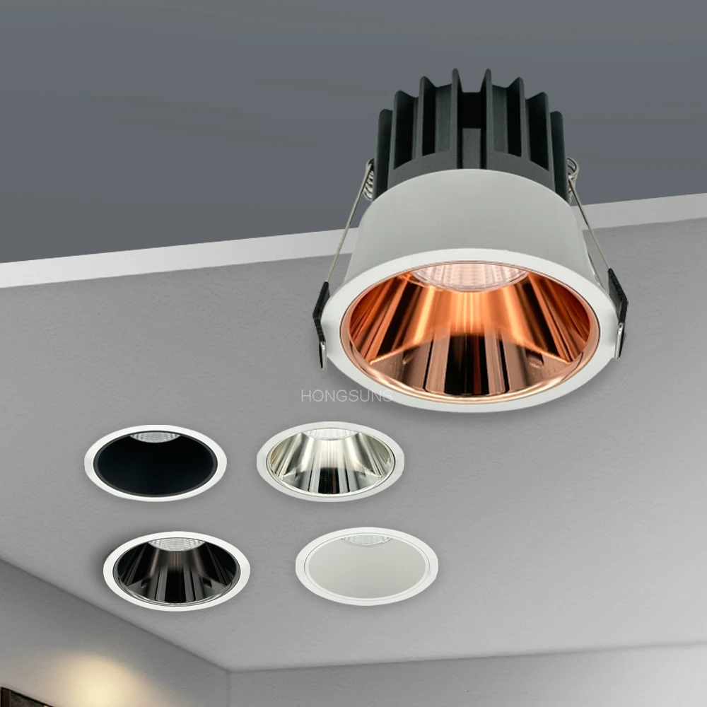 Dimmable Led Spotlight Recessed Ceiling Lamp Aluminum Led COB Light 5W7W9W12W15W18W AC110V 220V Downlight Home Office Store