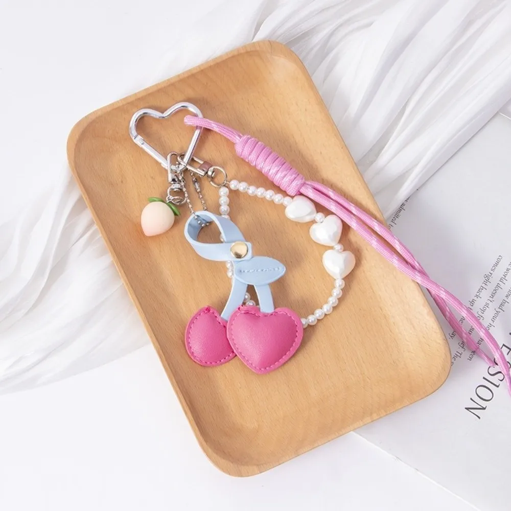 الأحمر والأسود الجلود حبل المفاتيح المواد الجلدية النسيج نمط الشريط حقيبة سحر سحر قلادة حقيبة الديكور #4