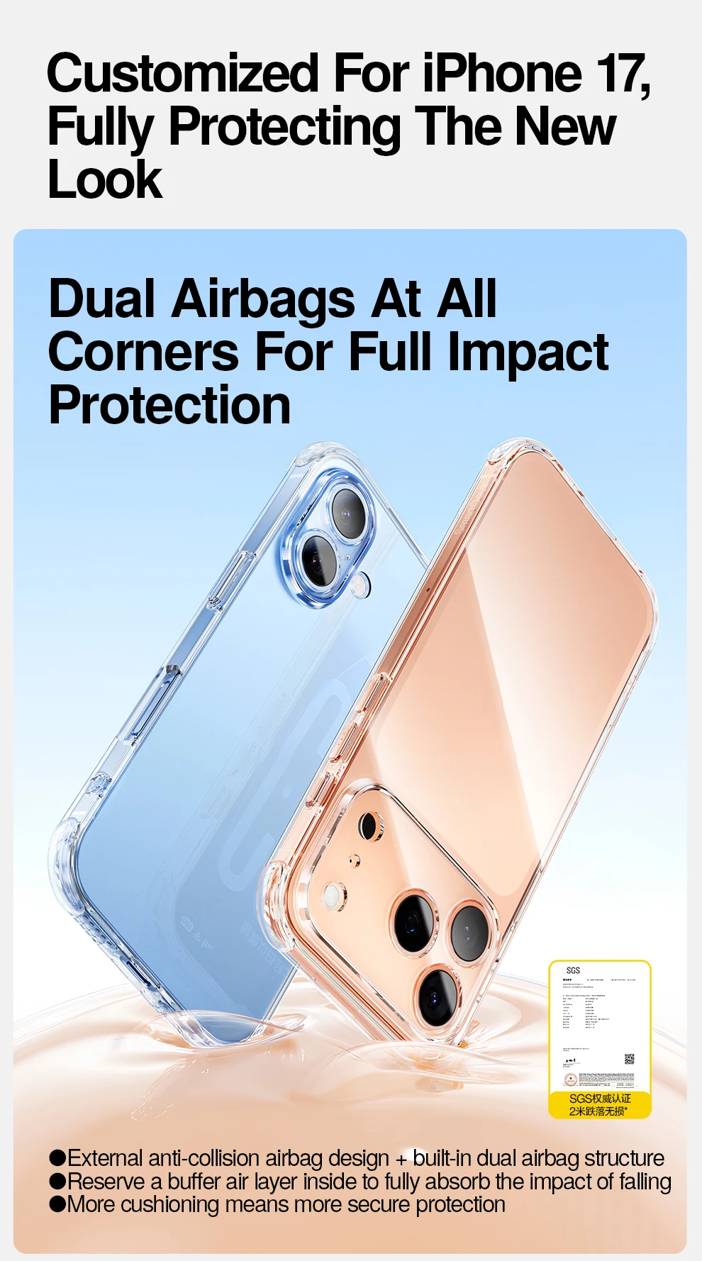 SmartDevil Transparente Handyhülle für iPhone 18 Pro Max 18 Pro 17 Weiche Rückabdeckung Airbag-Schale für iPhone 17 Pro Max Sturzsicher – Detail 3