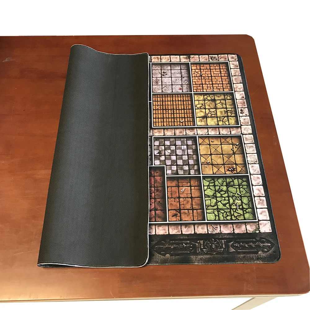 Custom Big Playmat HeroQuest with Stitched Edges (Locked Edges Big Mousepad) Natural Rubber Board Games Pad