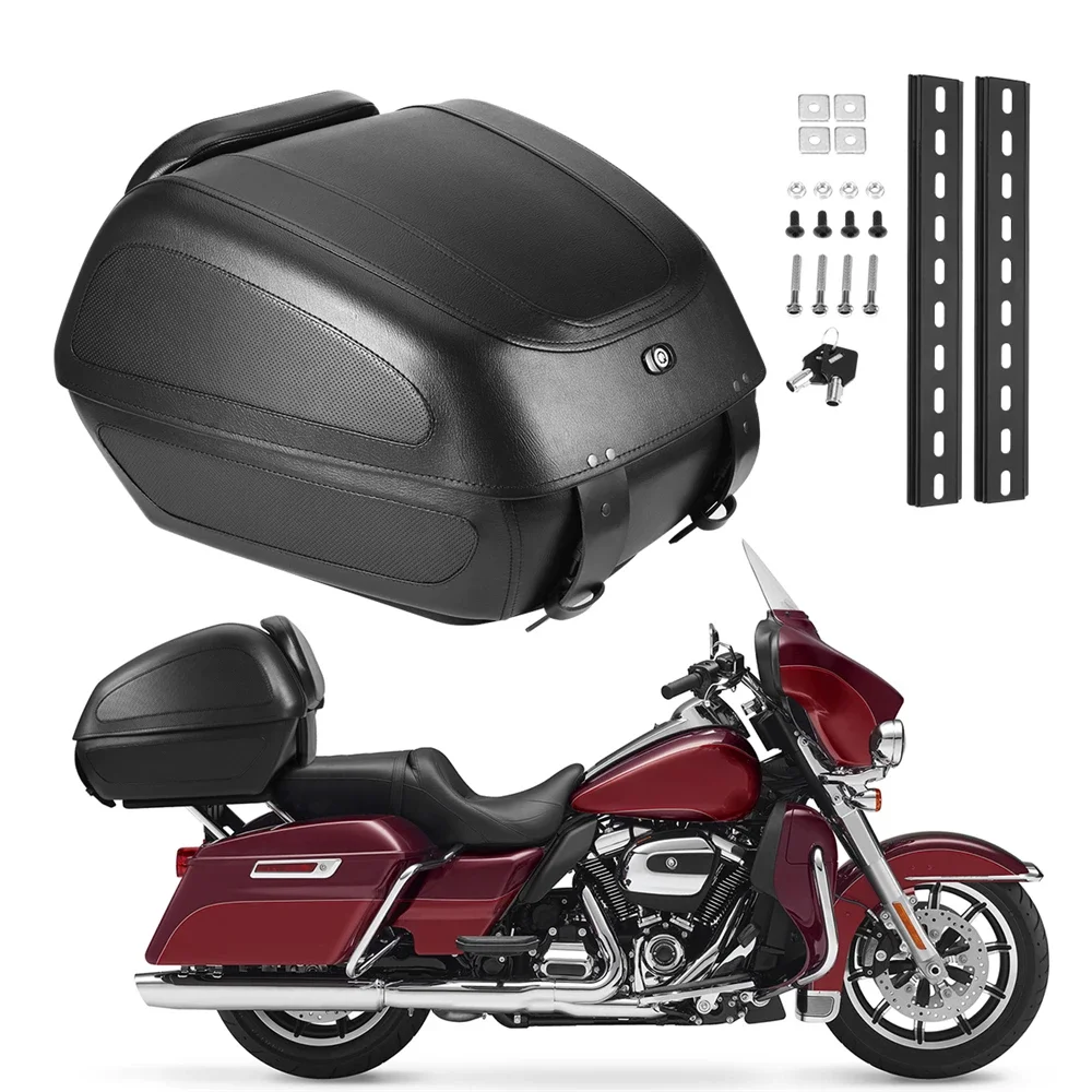 Motorcycle Luggage Trunk Tail Box Rear Top Case for Harley Honda Suzuki Yamaha Kawasaki 45cm*47cm*33cm