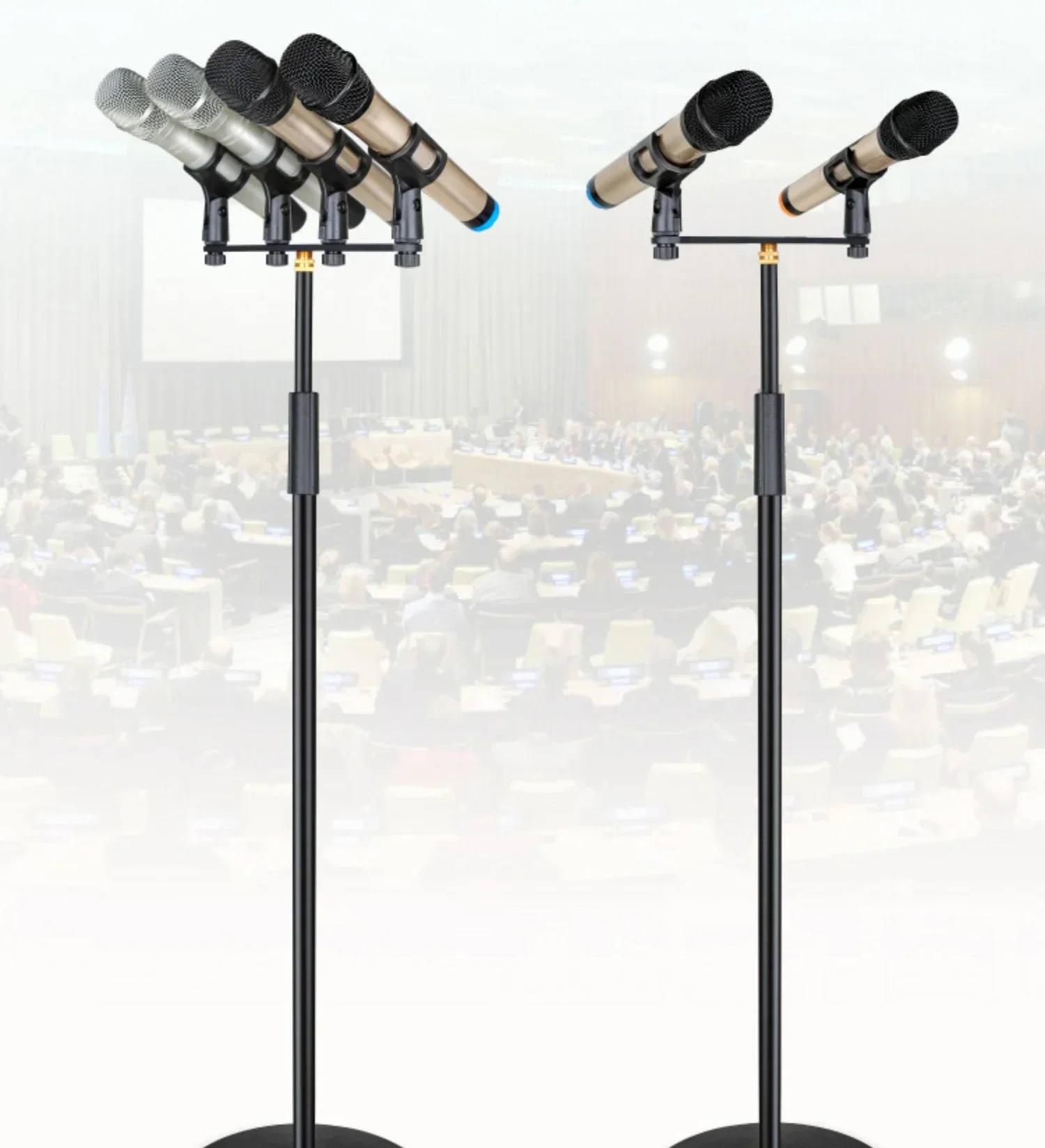 

Microphone stand, floorstanding performance, tabletop live broadcast, vertical microphone stand, multi-head double-head