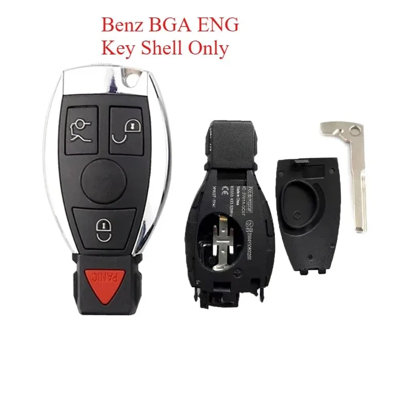 

4 Buttons Replacement Key Case Shell For Mercedes Benz Year 2000+ Supporters Original NEC and BGA Keyless Entry Remote Car Key