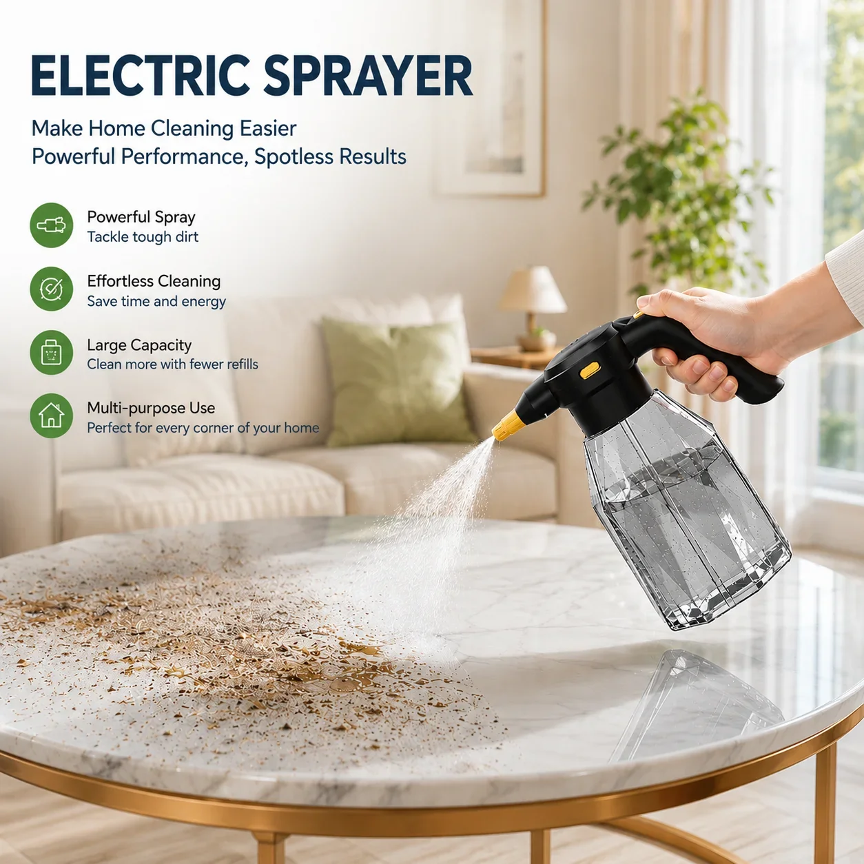Electric Sprayer Bottle Wireless Rechargeable Handheld Cleaning Tool Atomizing Sprinkler Watering Can Water Sprayer Garden Plant