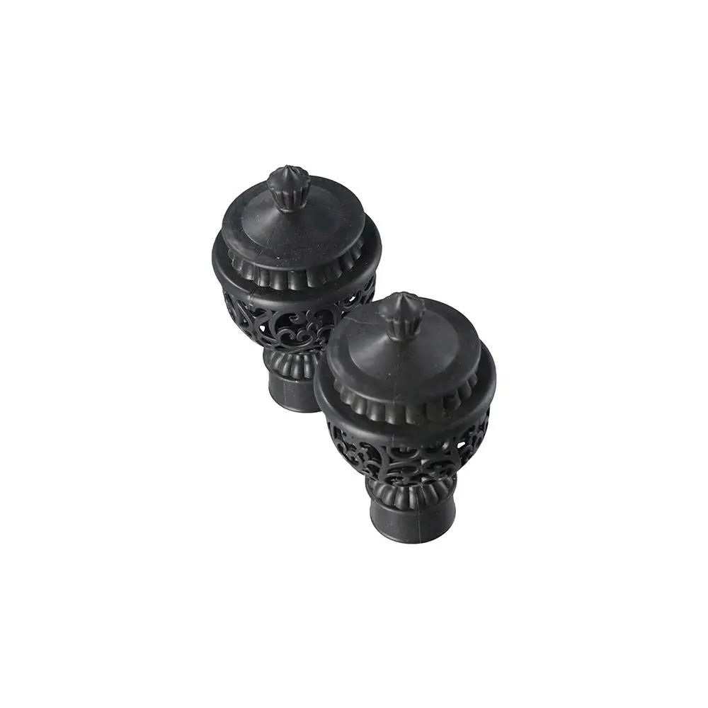 2pcs Durable Plastic Decorative Curtain Rod Cap Curtain Rod Head Drapery Rail Ends Curtain Accessories