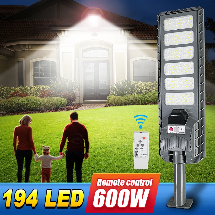 

Newest Powerful Outdoor Solar Light 600W Led Motion Sensor Wall External Solar Lamp IP65 Waterproof Garden Sunlight Villa Lamp