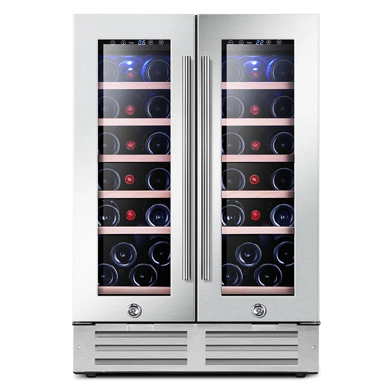 indoor outdoor kitchen built in Stainless Steel Dual-Zone 110L Red Wine Cooler chiller beverages Refrigerator