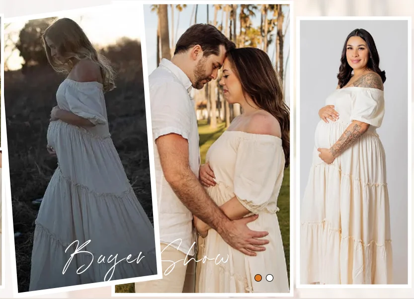 Boho Off Shoulder Maternity Photoshoot Dresses Long Maxi Strapless Dresses Long Formal Dresses Bridesmaid Dress