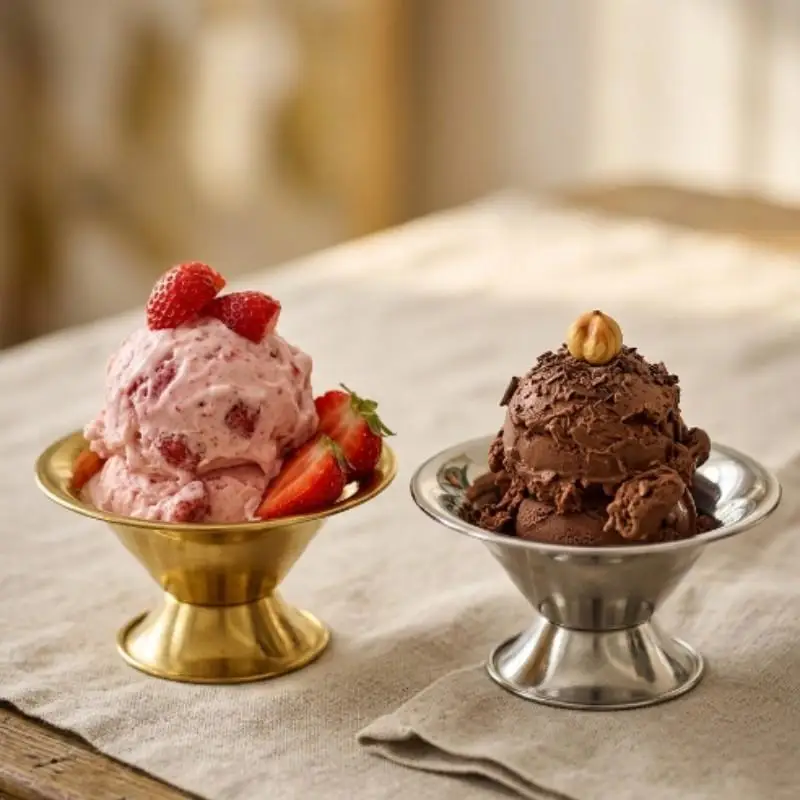 Ice Cream Goblet Stainless Steel Food Grade Dishwasher Safe Stable Ice Cream Cup Suitable For Party Family Bar Cafe