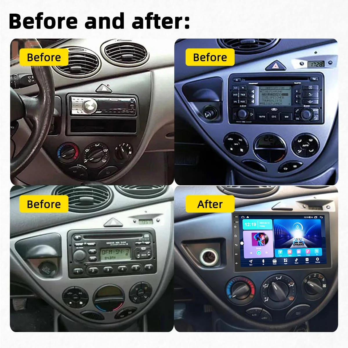 Car Radio 7inch Autoradio for Ford Fiesta 1995-2001 Focus MK1 1998-2004 Multimedia Video Car Radio Player DSP Carplay Android