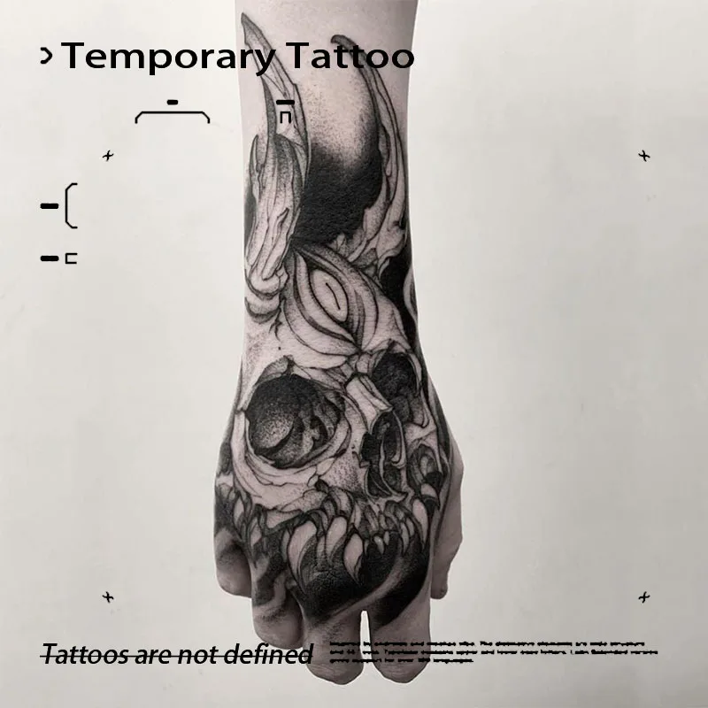 

Dark Skeleton Evil Spirit Herbal Tattoo Sticker Sexy Hot Girl Temporary Tattoo Waterproof Fake Tattoo Men Women Party Gift Y2k