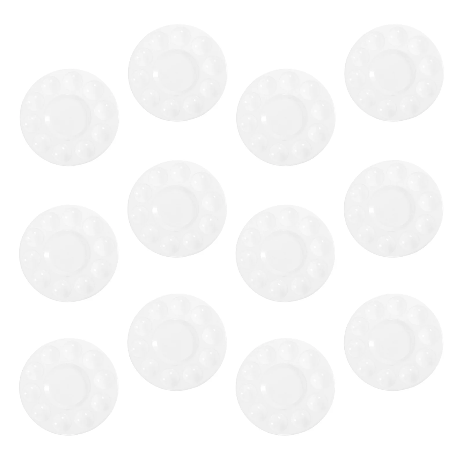 

12pcs Thickened Painting Palette Set Plastic Color Mixing Tray For Art Class School Workshop Watercolor Oil Gouache Pigment