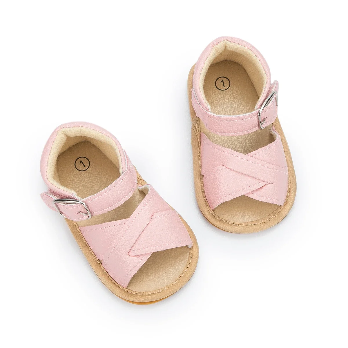 Sandali estivi per bambina suola in gomma piatta antiscivolo in pelle PU multicolore neonato 0-18M neonati primi camminatori scarpe da bambino