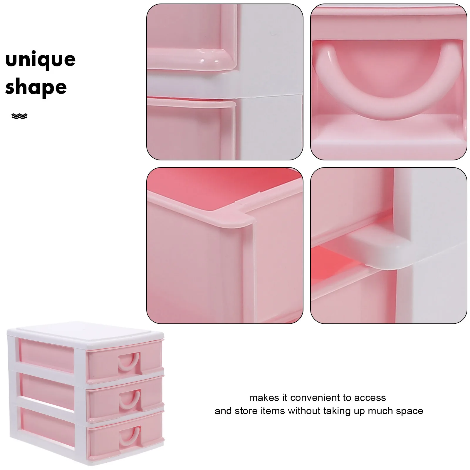 منظم تخزين درج بلاستيكي شفاف للمكياج بسعة كبيرة منظم لسطح المكتب وخزانة أدوات مكتبية وأشتات #3