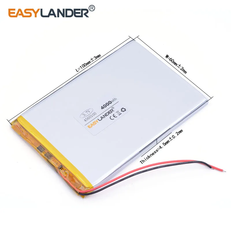 10 шт./лот 4560100   3,7 В 4000 мАч литий-ионный литий-полимерный аккумулятор для планшетных ПК elf U25GT 7-дюймовый DVD