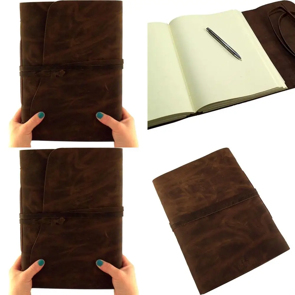 

Elegant Vintage Leather Sketchbook Journal - 380 Pages, 9x12, with Gift Box