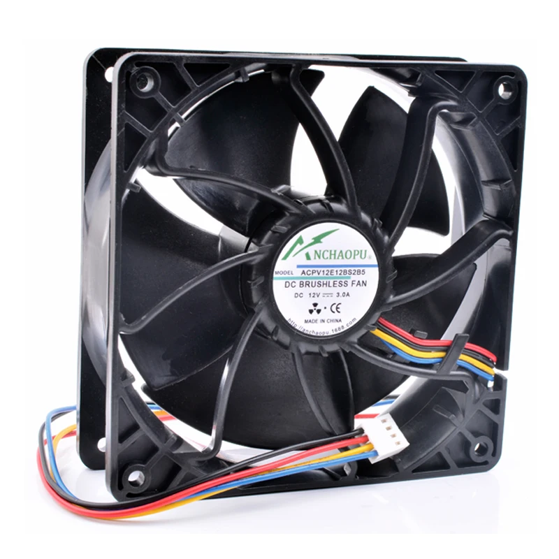 Brand new original ANCHAOPU V12E12BS2B5 12cm 12038 12V 3.0A server chassis S9 high speed cooling fan