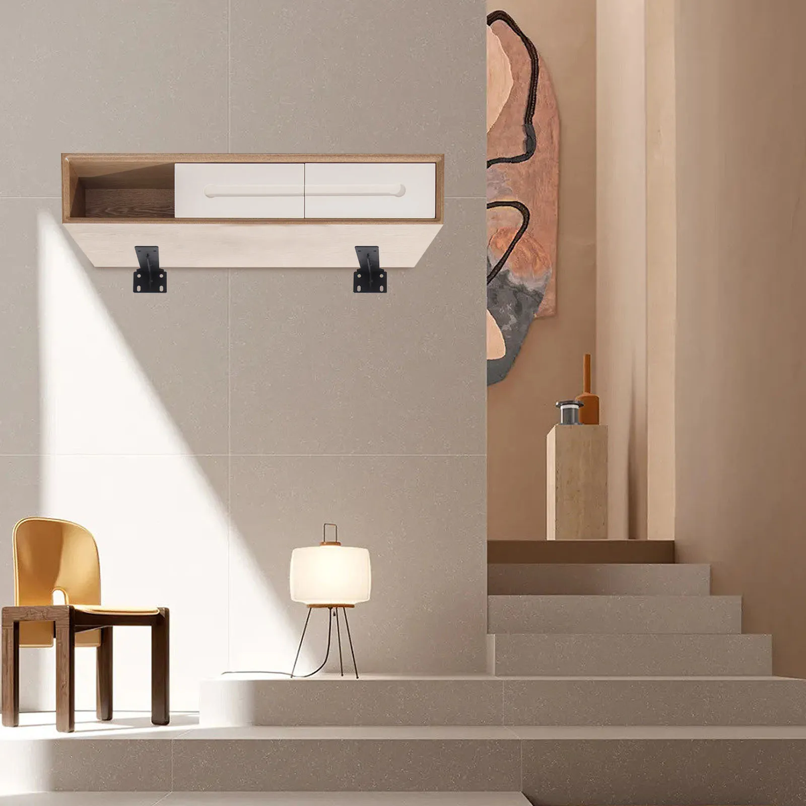 دعامات أرفف مزخرفة معدنية شديدة التحمل دعامة رف عائمة للخشب أرفف ذاتية الصنع في المحلات التجارية وورش العمل والمطابخ والحمامات