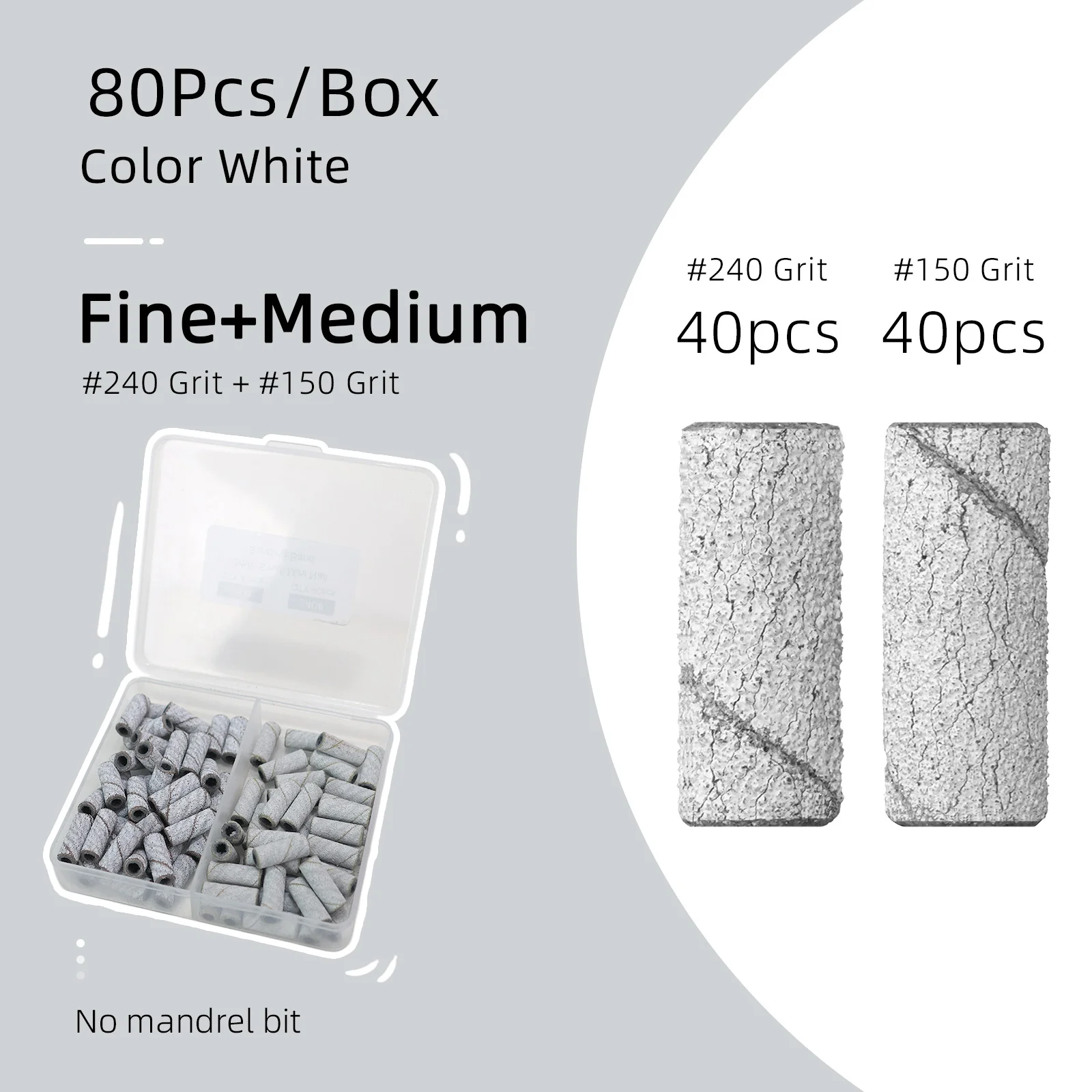 HYTOOS 3mm Mini-Schleifband-Set für elektrische Nagelfeilen, 2 Körnungen, 80 Stück, zum Polieren von Nägeln, Gel-Entfernungswerkzeug ohne Dornbit – Detail 10
