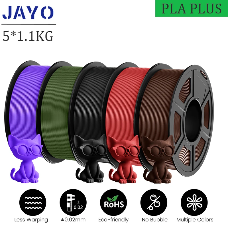 Filament JAYO PLA Plus 5KG do drukarki 3D, PLA+ 1.75MM, 5 rolek, różne kolory do wyboru, schludnie nawinięty, do drukarki 3D. — zdjęcie produktu 3