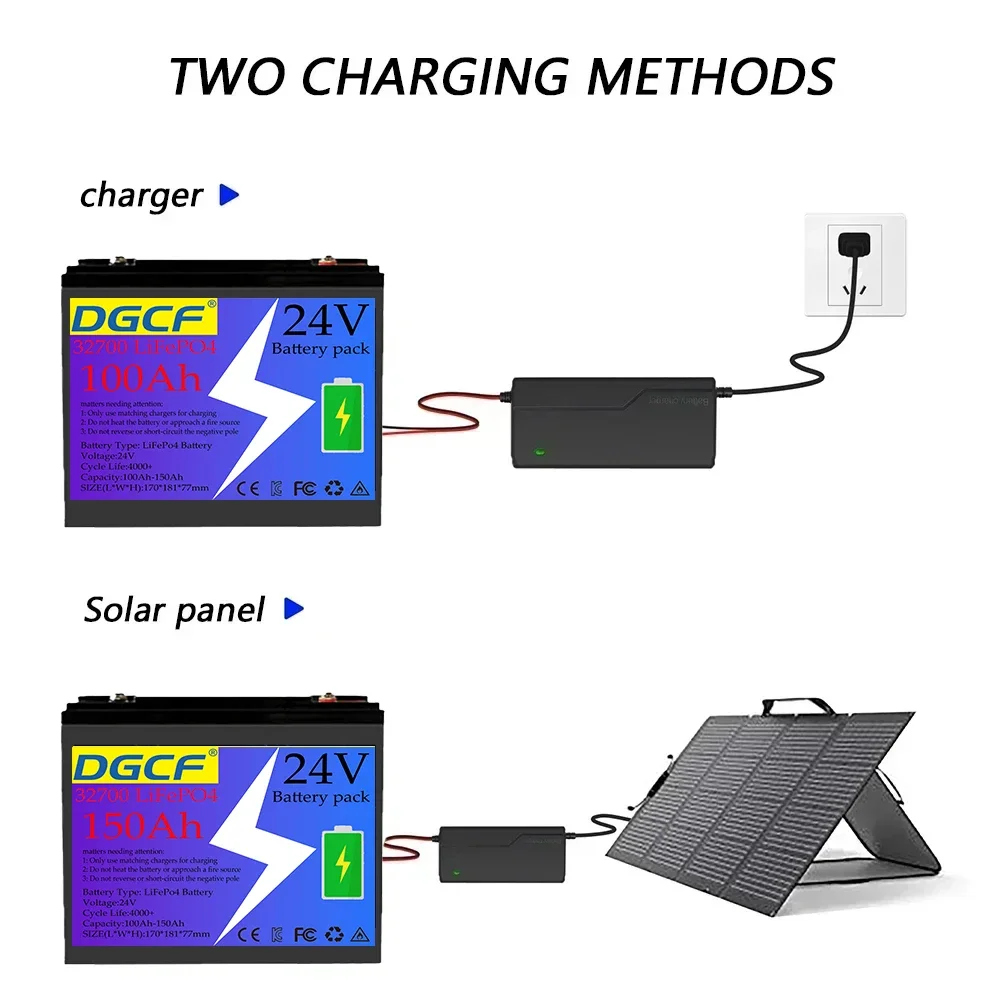 

Portable type 24V LiFePO4 Battery Lithium Iron Phosphate 25.6v/29.2V inverter Car lighter Campervan Batteries 100AH 120AH 150AH