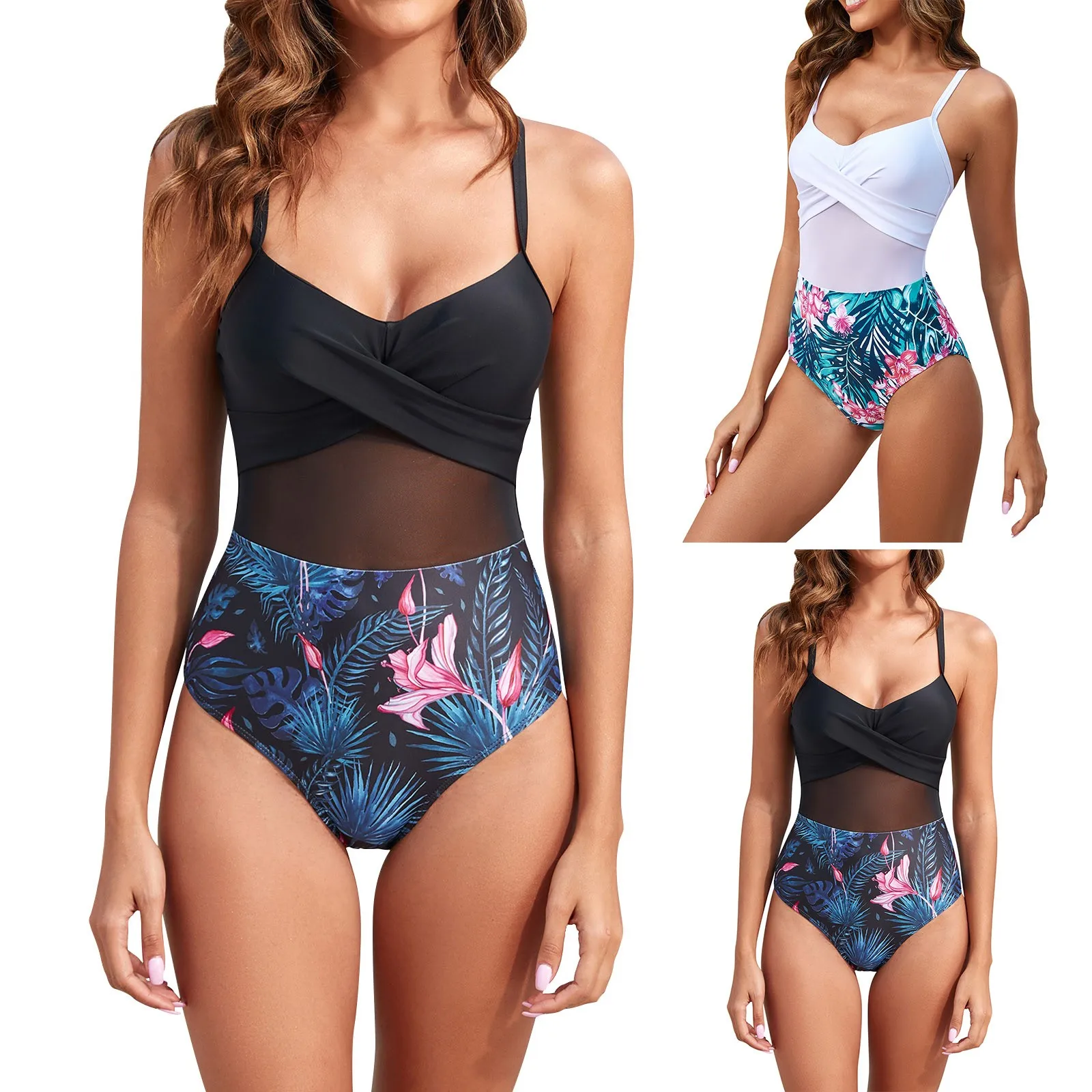 Push-Up Eendelig Badpak Voor Vrouwen Sexy Twist Rugloze Bandjes Monokini Badkleding 2024 Badpakken Dames Strandkleding