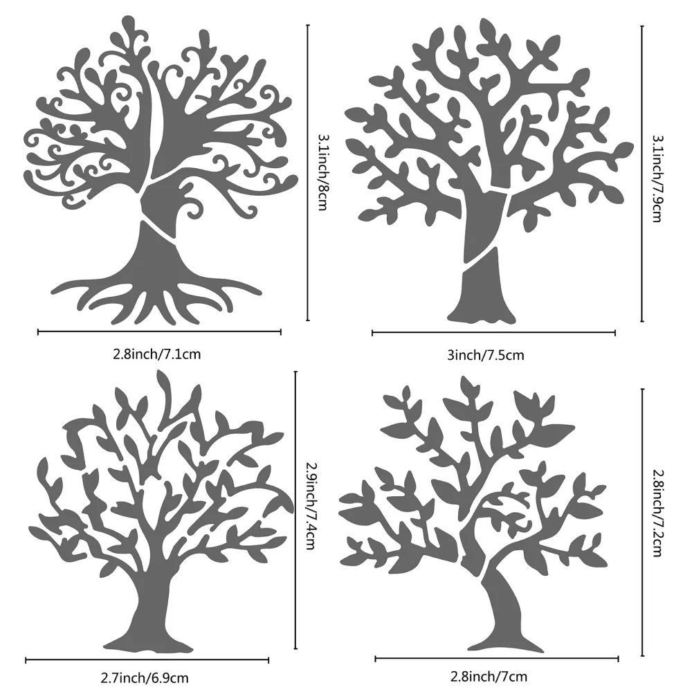 Drzewo życia szablon metalowy liście szablony malowanie liści wielokrotnego użytku szablony dziennik narzędzie do malowania na pirografii spalania