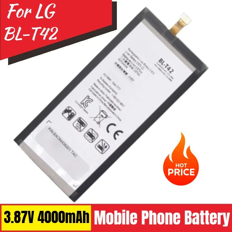 

Brand New Replacement Mobile Phone Battery 3.87V 4000mAh BL-T42 for LG V50 ThinQ 5G LM-V500 V500N V500EM V500XM LM-450