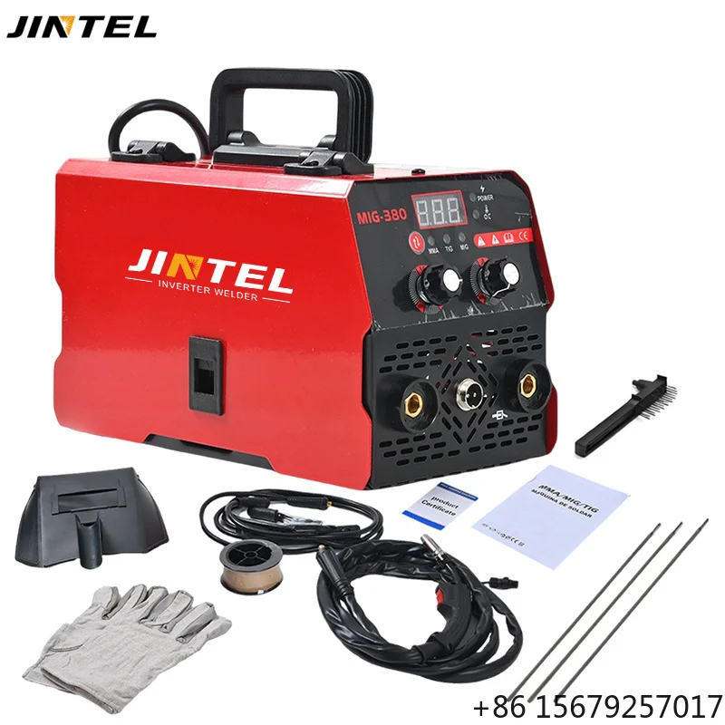 New Portable MIG-380 DC Motor No Gas Welder 3-in-1 MIG/TIG/MMA 220V Manual Welding Machine with Factory