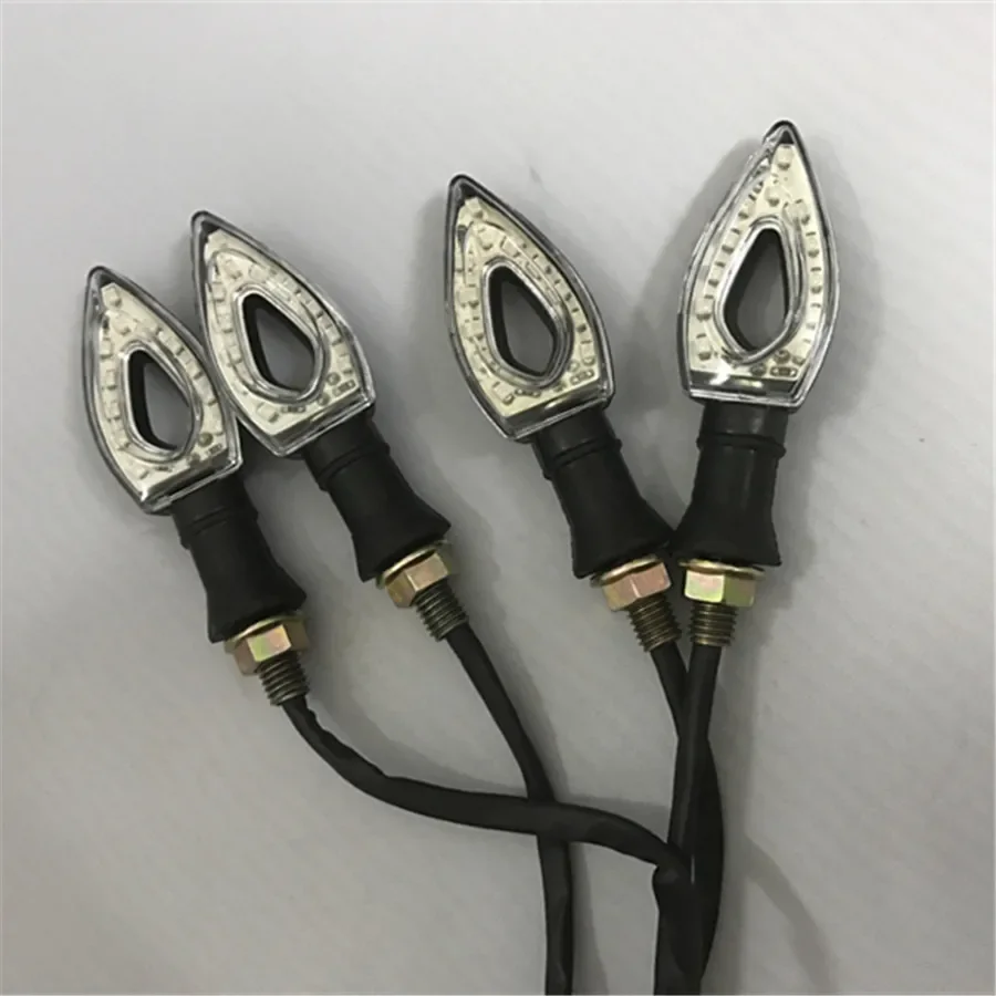 

Комплект из 4 светодиодных мигающих фонарей для мотоцикла, 12 LED индикаторов, ромбовидные указатели поворота