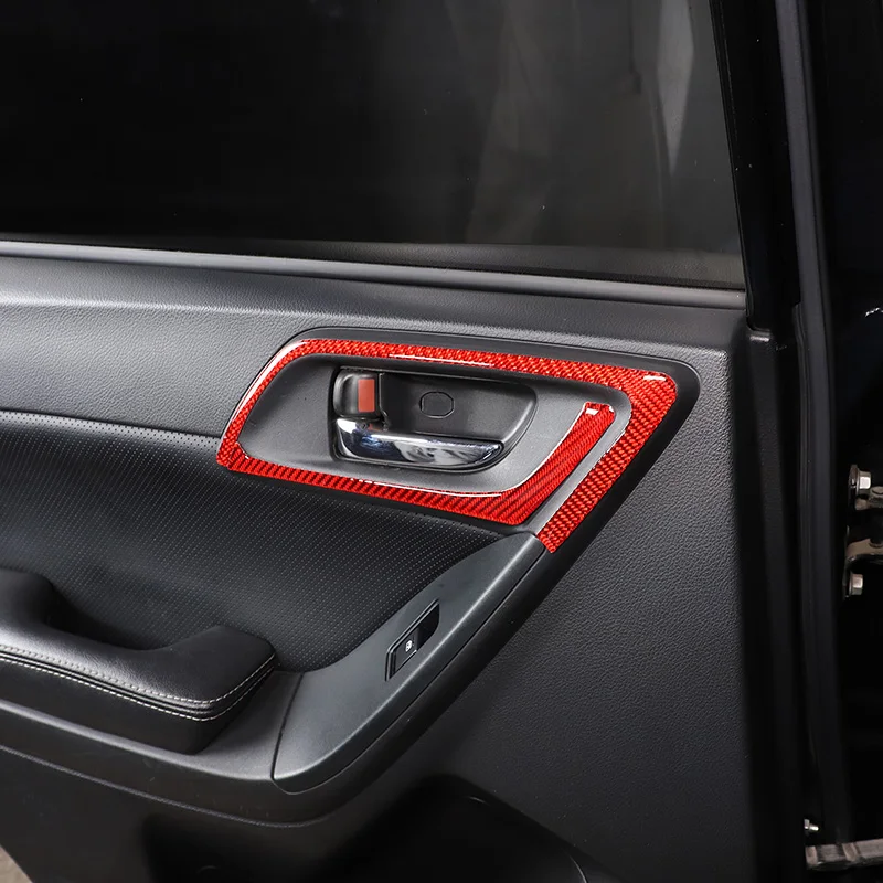 For Subaru Forester 2013 2014 2015 2016 2017 2018 Soft Carbon Car Inside door handle Frame Cover Trim Sticker Car Accessories