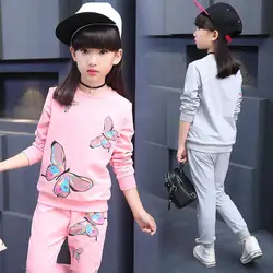 Children Sets New Spring and Autumn Kids Underwear O-Collar Warm Suit Casual Fashion Clothes Baby Girls 2 8 9 10 11 12 Years Old