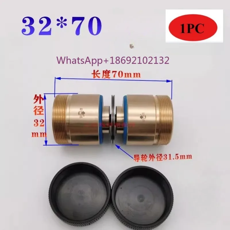 EDM Brass Seat Pulley Roller OD31.5*32*L70mm Guide Wheel Assembly Double Side for EDM Wire Cut Machine