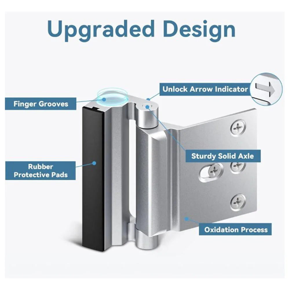 Apartment Security Door Reinforcement Lock Prevents Door Kicking Prevents Lock Picking Spring-loaded Mechanism