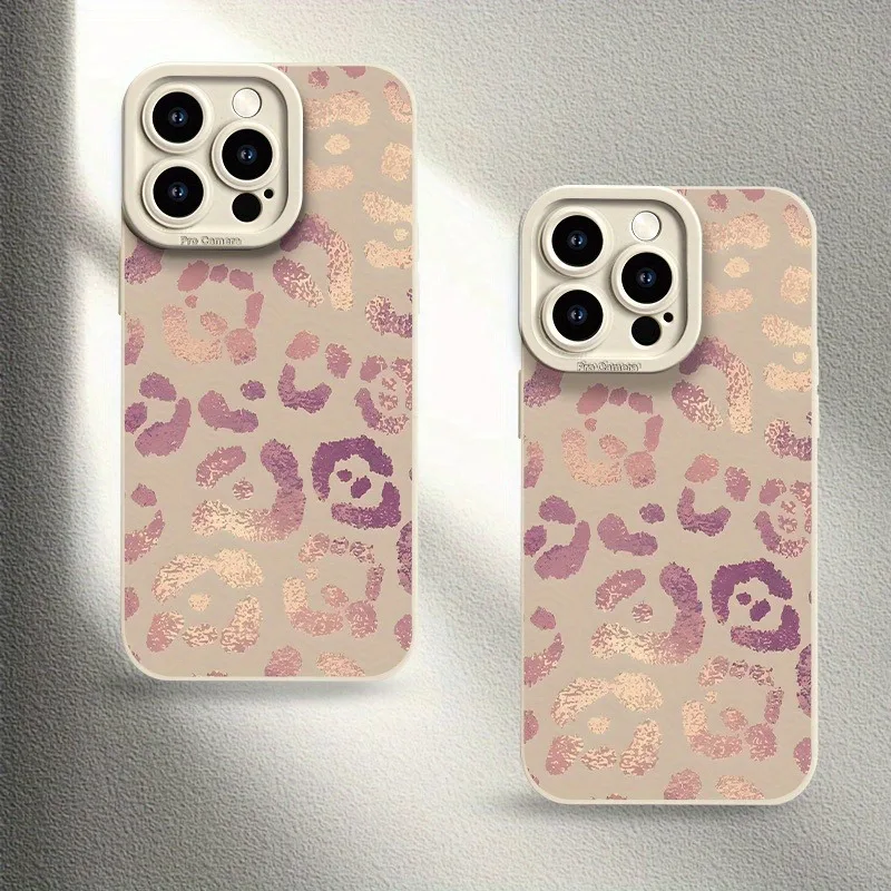 حافظة هاتف Angel Eye بتصميم إبداعي ذهبي لامع بطبعة الفهد، مناسبة لهواتف iPhone 17، 16، 15، Plus، Pro، Max Series - مثالية للهدايا