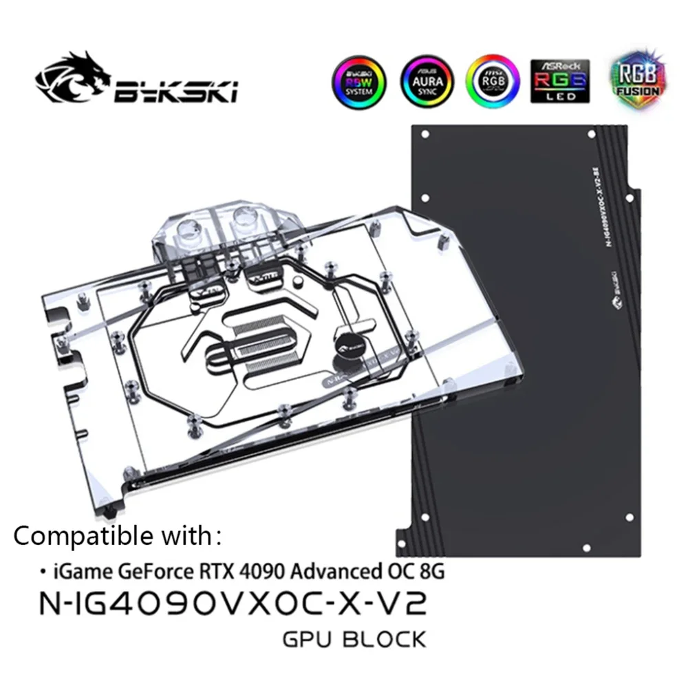 

Bykski N-IG4090VXOC-X-V2 GPU Cooler Water Cooling Block For Colorful iGame Geforce RTX 4090 Advanced OC 8G Full Cover Backplate