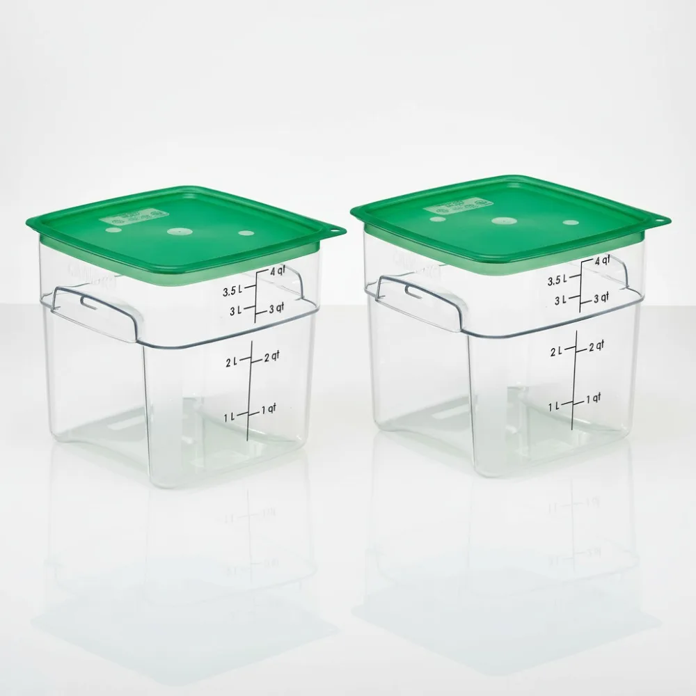 

4 Quart Clear Food Storage Containers with Lids (2 Pack) - Durable Meal Prep & Baking Organizers