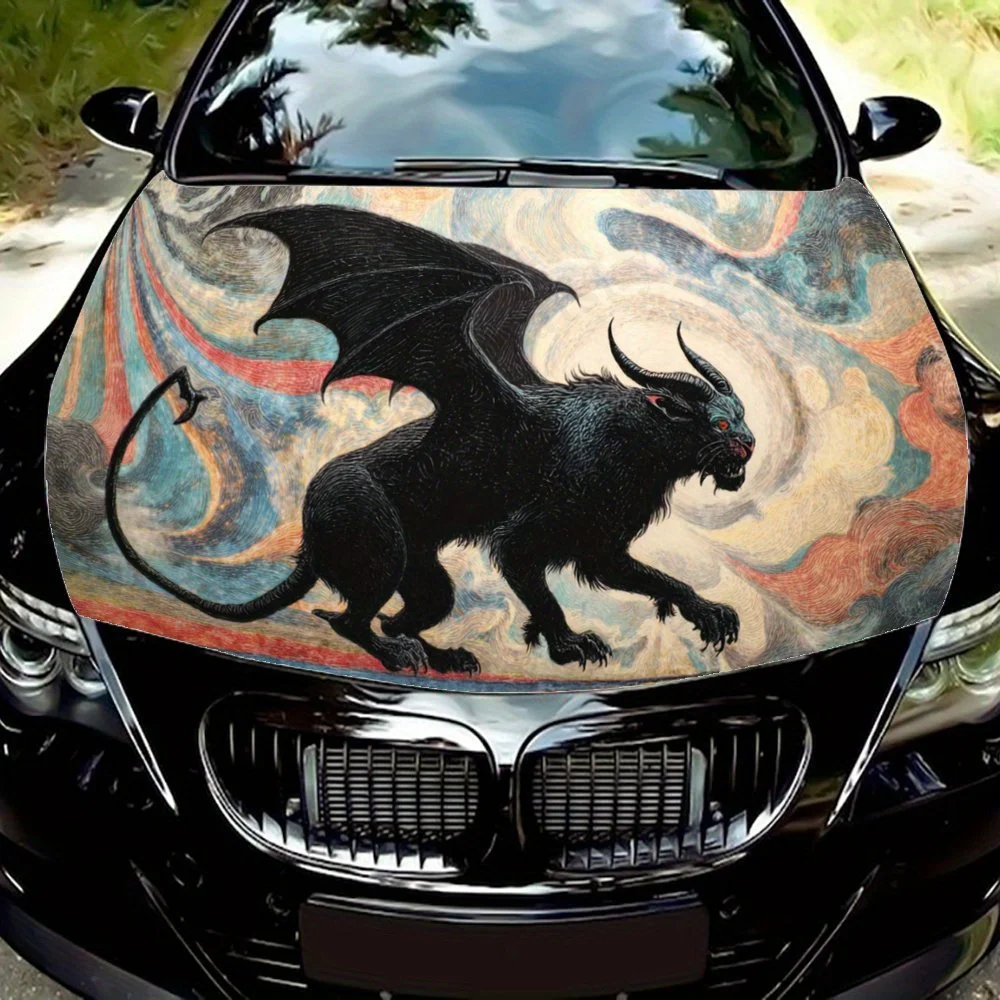 

Зверь в завитках, наклейка на капот автомобиля, самоклеящаяся водонепроницаемая наклейка на капот автомобиля из ПВХ, украшение автомобиля, устойчивая к царапинам наклейка Protectio