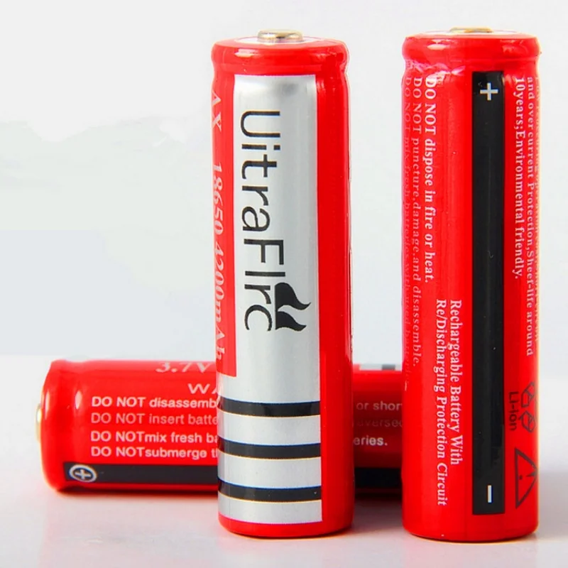 18650 battery 3.7V 4200mAh rechargeable lithium-ion battery suitable for LED flashlights, headlights, laser lights